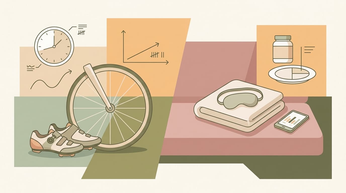 A split image showing a person doing light cycling on one side and someone resting on a sofa on the other.