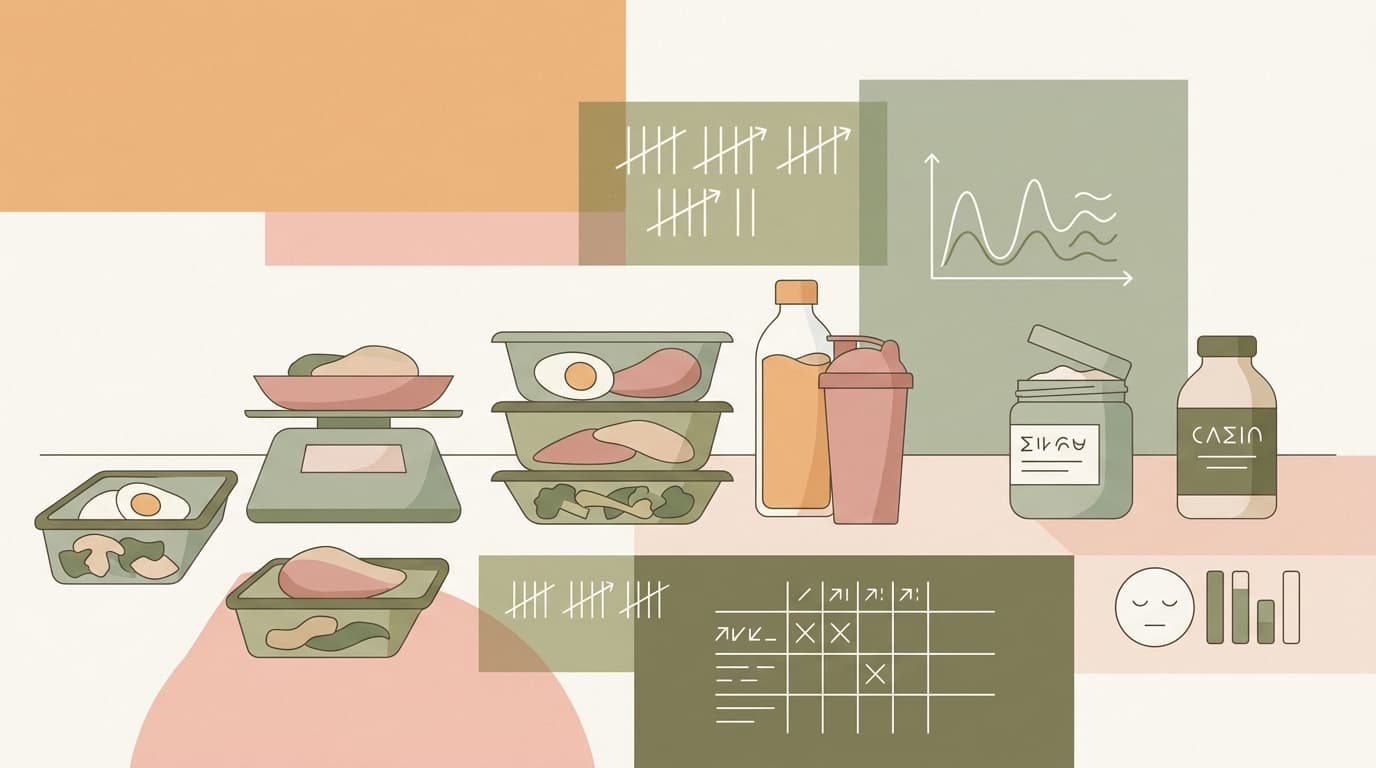 A person preparing a high-protein meal in a bright kitchen, symbolising the daily habit of protein pacing for muscle recovery.
