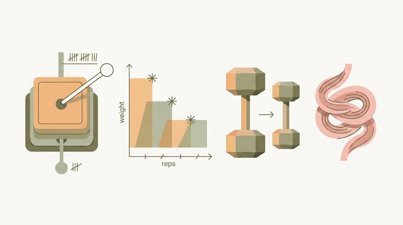 Illustration for Drop Sets: Pushing Past Failure for Denser Workouts