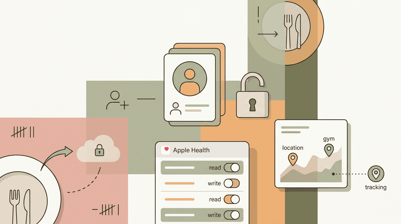 Illustration showing a padlock and profile icon representing privacy settings in the Focal app.
